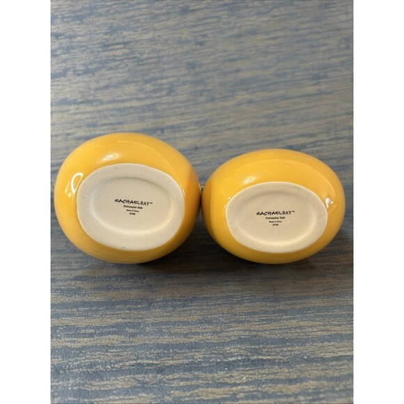 Rachael Ray 2 Piece EVOO Oil Vinegar Dispensers Mustard Yellow Ceramic Kitchen - Picture 7 of 7